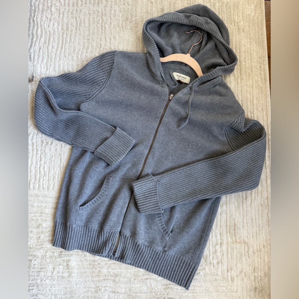 Sonoma Gray Women's Zip Up Cardigan Sweater